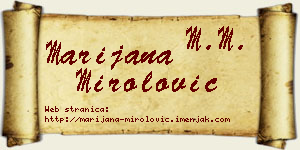 Marijana Mirolović vizit kartica